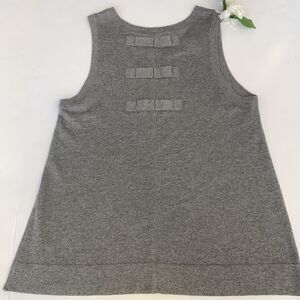 Twin Set Simoni Barbieri Bow Back Sleeveless Tank Gray Metallic‎ Scoop Neck